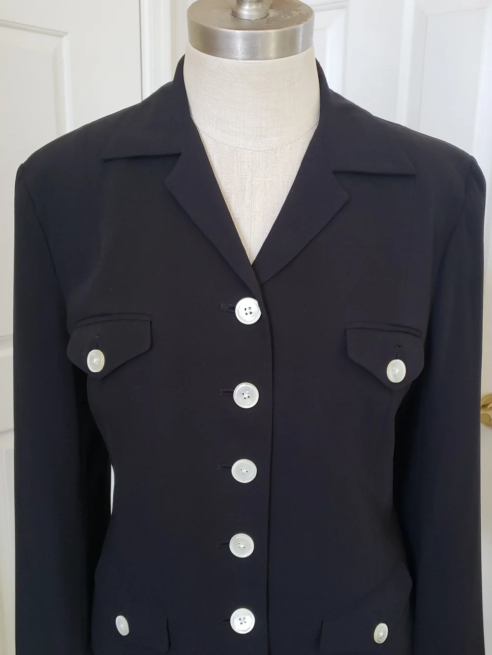 Vintage Ralph Lauren Black Silk Blazer – Size 12